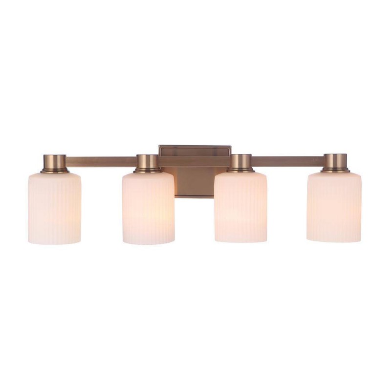 Craftmade Bretton 4-Light Vanity Light Satin Brass with Frosted Glass Shades - Image 4