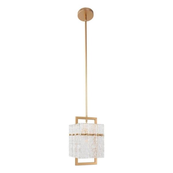 YANSUN 7" 1-Light Gold Pendant Light with Seeded Glass Shade for Kitchen Island