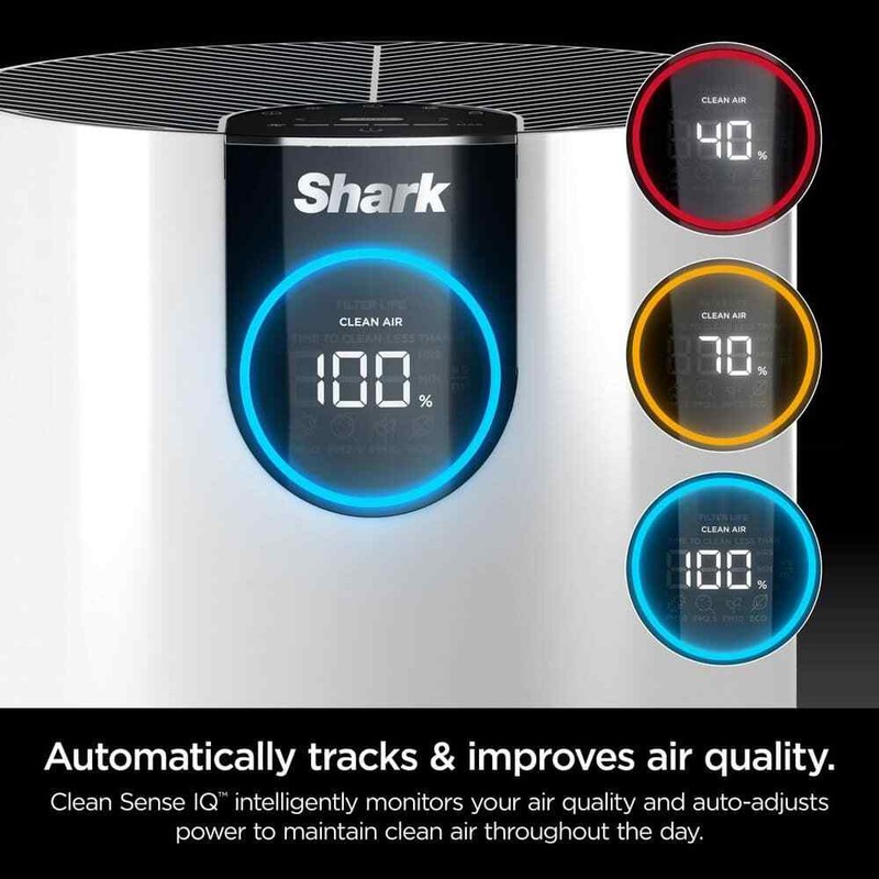 Shark True Console Air Purifier 500 sq ft HEPA CleanSense IQ Odor Lock White - Image 2