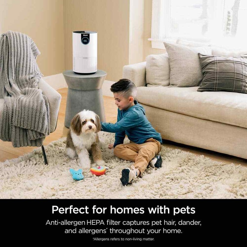 Shark True Console Air Purifier 500 sq ft HEPA CleanSense IQ Odor Lock White - Image 9