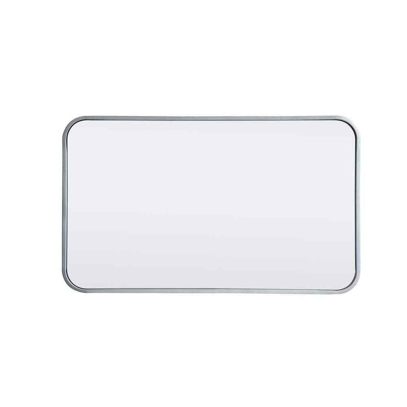 Timeless Home 18"x30" Modern Silver Metal Rectangle Mirror with Soft Corners - Image 3
