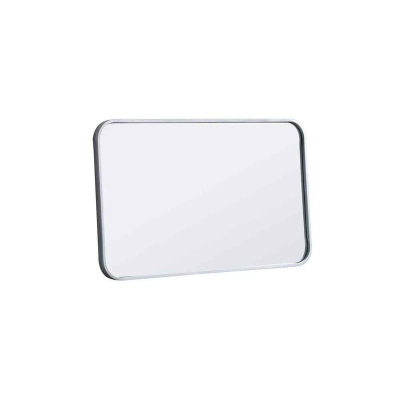 Timeless Home 18"x30" Modern Silver Metal Rectangle Mirror with Soft Corners - Image 4
