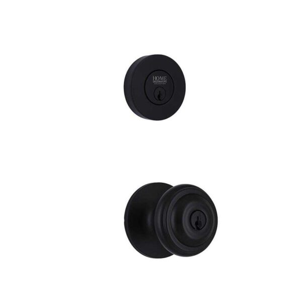 Home Decorators Mulholland Door Knob Combo Pack Matte Black Dual Keyway