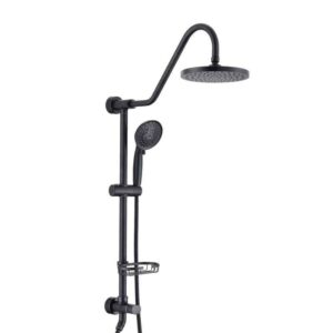 5-Spray Dual Shower Head & Handheld Wall Mount 1.8 GPM Matte Black