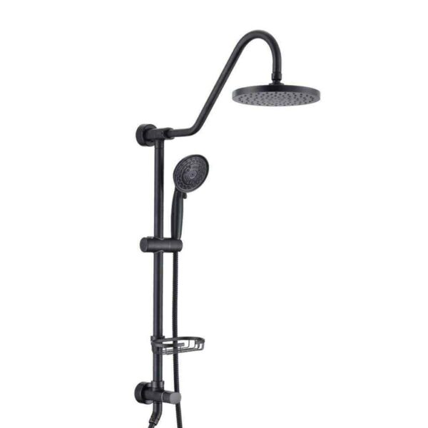 5-Spray Dual Shower Head & Handheld Wall Mount 1.8 GPM Matte Black