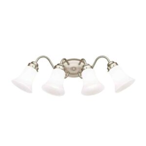 KICHLER Independence 25.5" 4-Light Brushed Nickel Vanity Light Frosted Glass