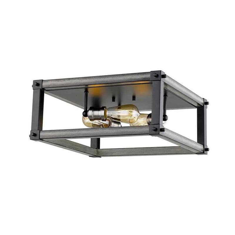 Z-Lite 16.25 in. 3-Light Ashen Barnboard Flush Mount