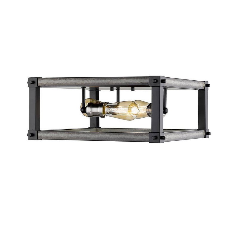 Z-Lite 16.25 in. 3-Light Ashen Barnboard Flush Mount - Image 3