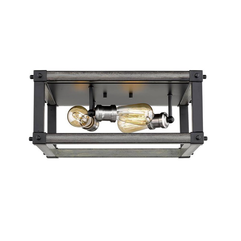 Z-Lite 16.25 in. 3-Light Ashen Barnboard Flush Mount - Image 4