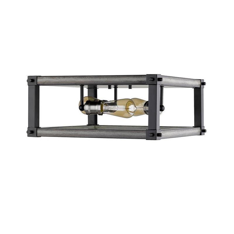 Z-Lite 16.25 in. 3-Light Ashen Barnboard Flush Mount - Image 5