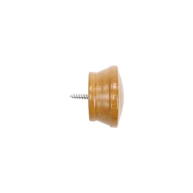 Lumi Mix And Match Heritage Oak Wood Curtain Rod Finial (Set of 2)