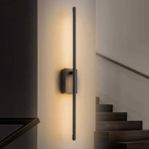 Rennnsan Rene 23.6 in. 1-Light Matte Black Linear Dimmable LED Vanity Light