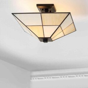 JONATHAN Y Juliana 2-Lights White/Cream Semi-Flushmount