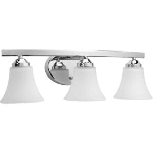 Progress Lighting Adorn 3-Light Polished Chrome Etched Glass Bath Vanity