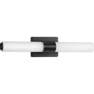 Progress Lighting Blanco LED 32" Matte Black Etched White Bath Vanity Light