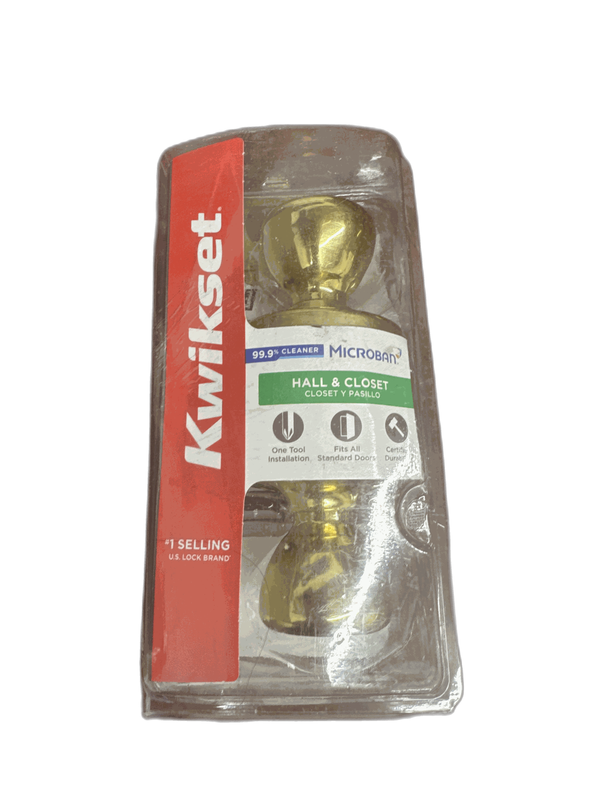Kwikset Tylo Polished Brass Passage Hall/Closet Door Knob Featuring Microban - Image 9