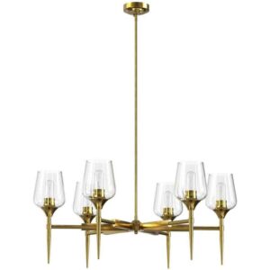 Merra 6 - Light Brass Dimmable Classic Traditional Chandelier for dining room
