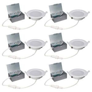 4" Color CCT Canless LED Recessed Light Trim 650 Lumens Dimmable (6-Pack)