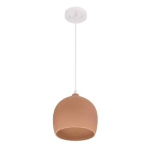 Robert Stevenson Sienna 1-Light Terracotta Bell Pendant Light w/Ceramic Shade