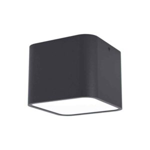 Eglo Grimasola 5.50 in. W x 4.33 in. H 1-Light Black Flush Mount White Diffuser