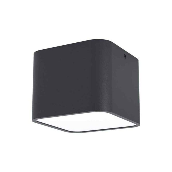 Eglo Grimasola 5.50 in. W x 4.33 in. H 1-Light Black Flush Mount White Diffuser