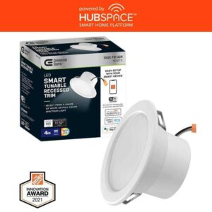 CE 4" T20 Smart LED Recessed Light Trim, CCT Adjustable, Hubspace Powered