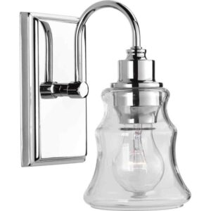 Progress Lighting Litchfield 1-Light Polished Chrome Vanity Light w/ Clear Glass