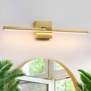 KAISITE 24" 1-Light Modern Gold LED Vanity Light Bar, 18W Dimmable Wall Sconce