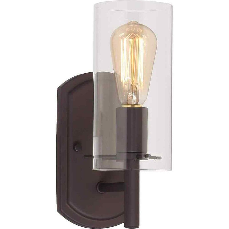 Volume Lighting Regina 1-Light 4.25" Antique Bronze Wall Sconce w/ Clear Glass