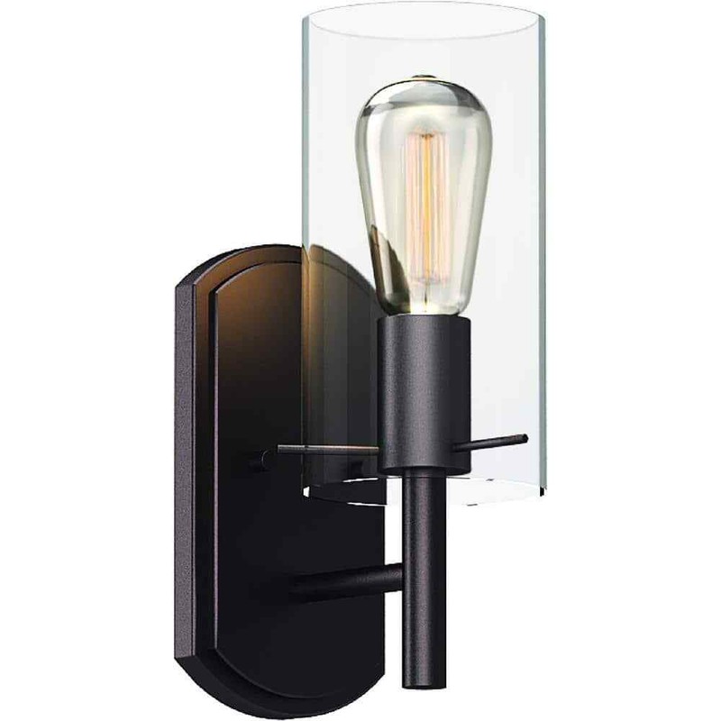 Volume Lighting Regina 1-Light 4.25" Antique Bronze Wall Sconce w/ Clear Glass - Image 2