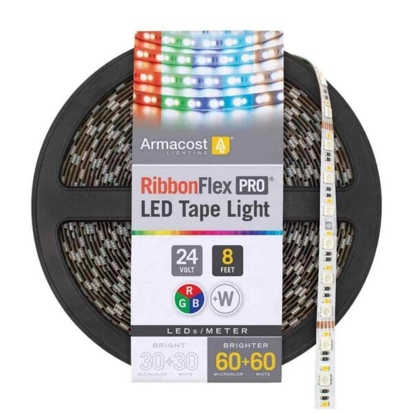Armacost Lighting RibbonFlex Pro 8.2 ft. Multi-Color&White LED Tape Light, 60+60