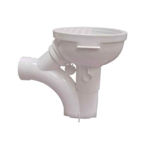 JONES STEPHENS 2" PVC Solvent Weld Floor Drain w/Trap&7-5/8" Plastic Strainer