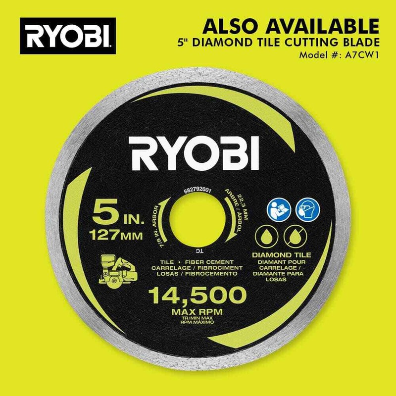 RYOBI ONE+ HP 18V Cordless Handheld Wet/Dry Masonry Tile Saw (Tool Only) - Image 11