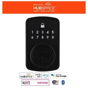 Defiant Square Compact Matte Black Electronic Single Cylinder Deadbolt Wi-Fi