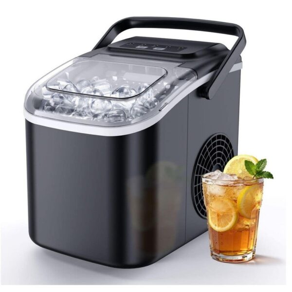 EUHOMY 8.5 in. 26 lb. Bullet-Shaped Countertop Portable Ice Maker in Gray