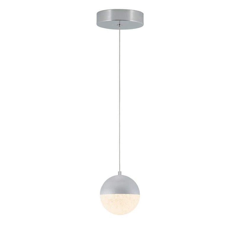 Artika Sparkle 7W 1-Light Glam Chrome Integrated LED Pendant Light Fixture
