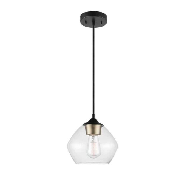 Globe Electric 1-Light Matte Black Pendant Light with 15ft Cord Plug-In/Hardwire