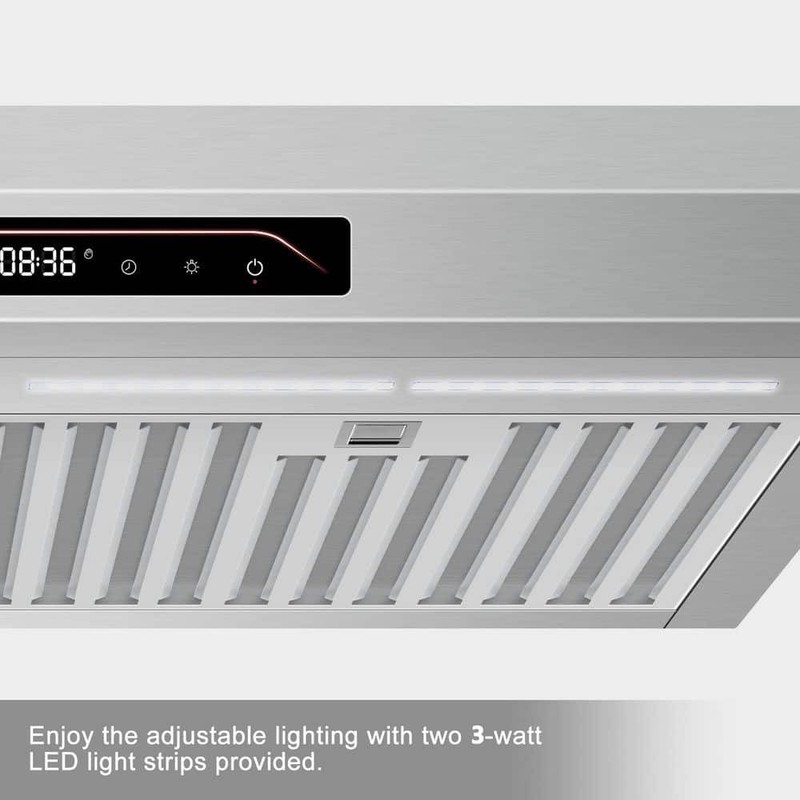 Tylza 30 in 900 CFM Ducted Under Cabinet Range Hood Stainless Steel - Image 9