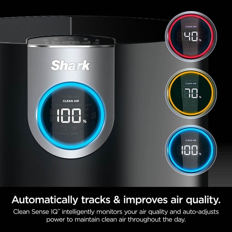 Shark True Console HEPA Air Purifier 1000 Sq Ft CleanSense IQ Odor Lock Black - Image 2