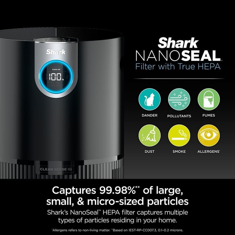Shark True Console HEPA Air Purifier 1000 Sq Ft CleanSense IQ Odor Lock Black - Image 3