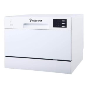 Magic Chef 21 in Electric Countertop Dishwasher White 6 Place Settings 120V
