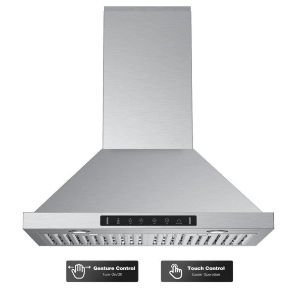 VIKIO 30 in. 900CFM Ducted Wall Mount w/LED Light Range Hood in Stainless Steel