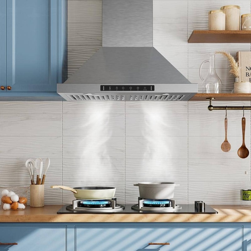 VIKIO 30 in. 900CFM Ducted Wall Mount w/LED Light Range Hood in Stainless Steel - Image 2