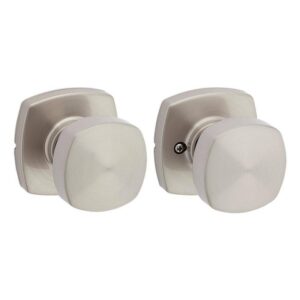 Kwikset Arroyo Satin Nickel Hall/Closet Knob with Soft Modern Rose