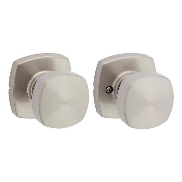 Kwikset Arroyo Satin Nickel Hall/Closet Knob with Soft Modern Rose