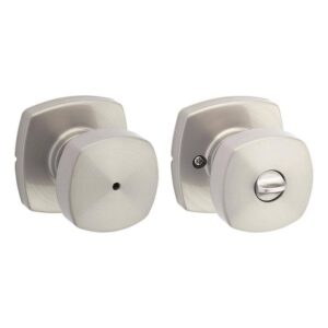 Kwikset Arroyo Satin Nickel Bed/Bath Knob with Soft Modern Rose