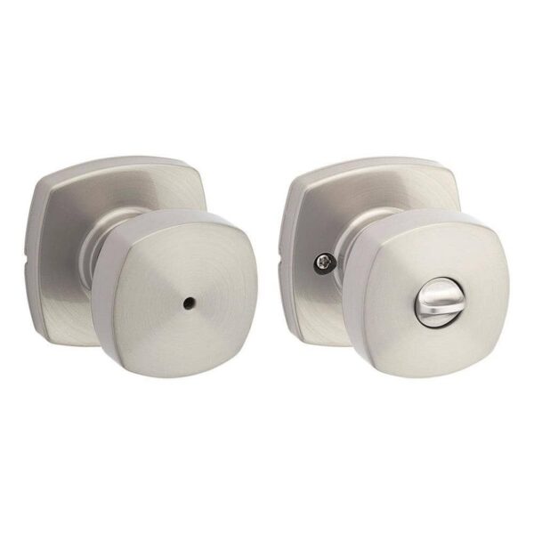 Kwikset Arroyo Satin Nickel Bed/Bath Knob with Soft Modern Rose