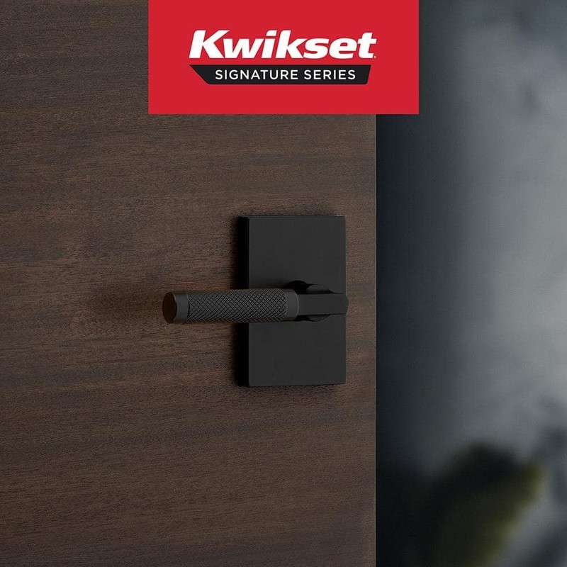 Kwikset Prava Matte Black Bed/Bath Reversible Door Handle - Image 2
