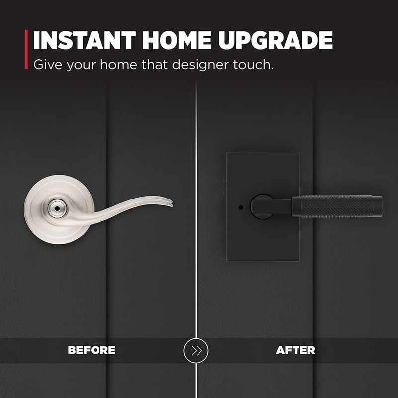 Kwikset Prava Matte Black Bed/Bath Reversible Door Handle - Image 4
