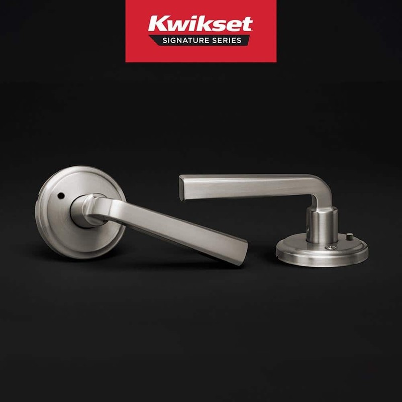 Kwikset Trafford Satin Nickel Reversible Round Straight Bed/Bath Door Handle - Image 3